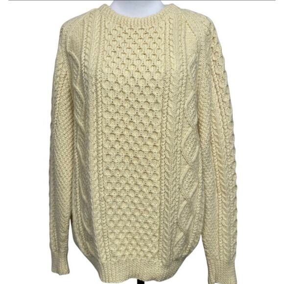 EUC - Vintage Fisherman's Cable Knit Wool Sweater - Picture 1 of 4